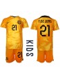 Niederlande Frenkie de Jong #21 Heimtrikotsatz für Kinder WM 2022 Kurzarm (+ Kurze Hosen)